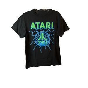 Atari Ripple Junction Japanese Kanji Plasma Electricity Black T-Shirt